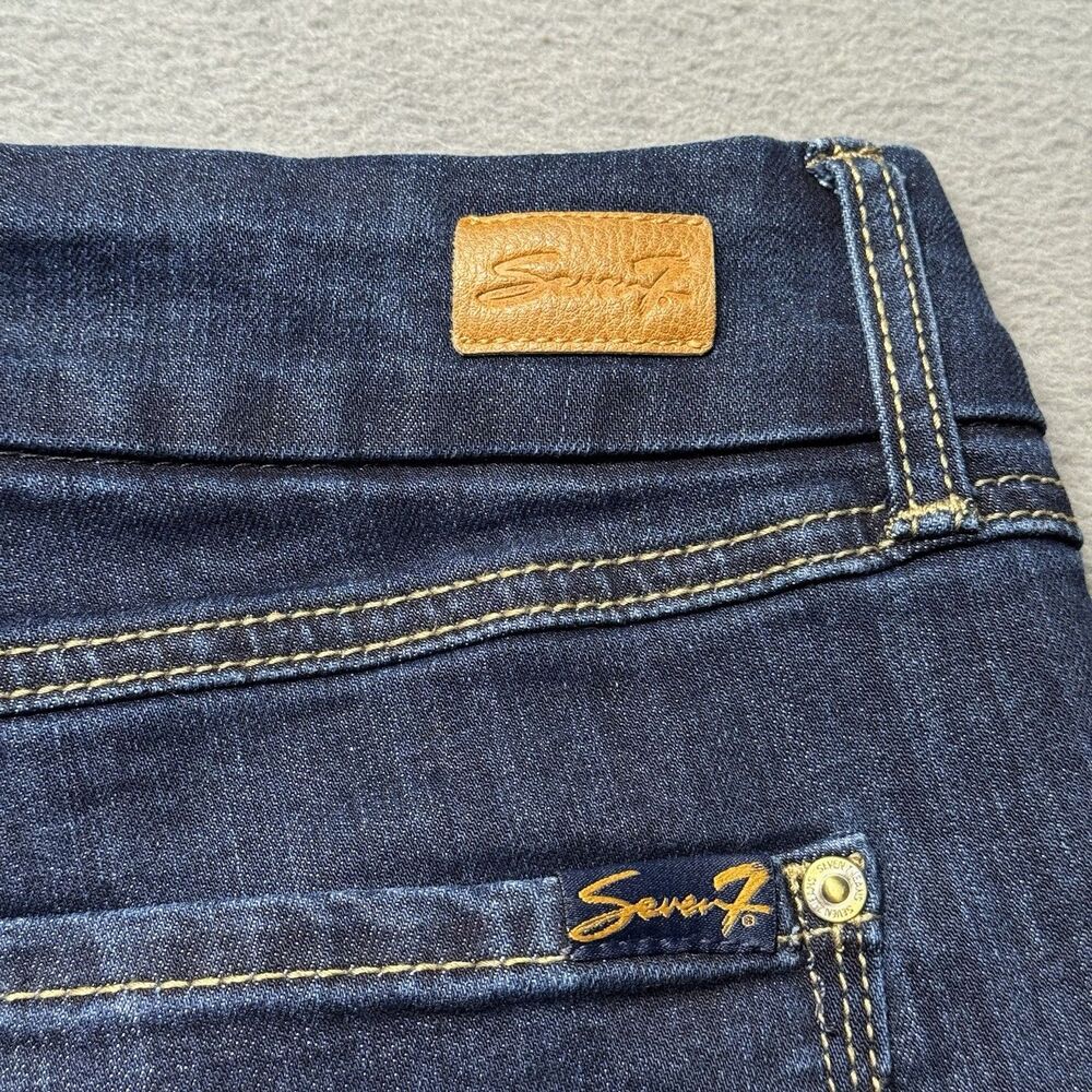 Seven7 Womens 16 High Rise Skinny Jeans Blue Dark Wash Stretch Tummyless EUC - Picture 5 of 14